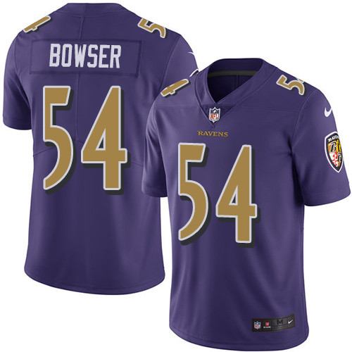Nike Ravens #54 Tyus Bowser Purple Men's Stitched NFL Limited Rush Jersey